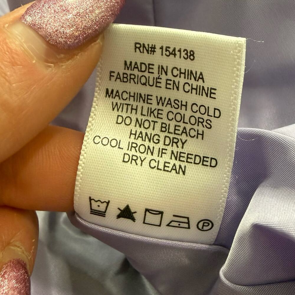STAUD Rina Trench Coat Lilac Lavender Purple Tie Belt Mini Dress Size M NEW Tags - Picture 14 of 14
